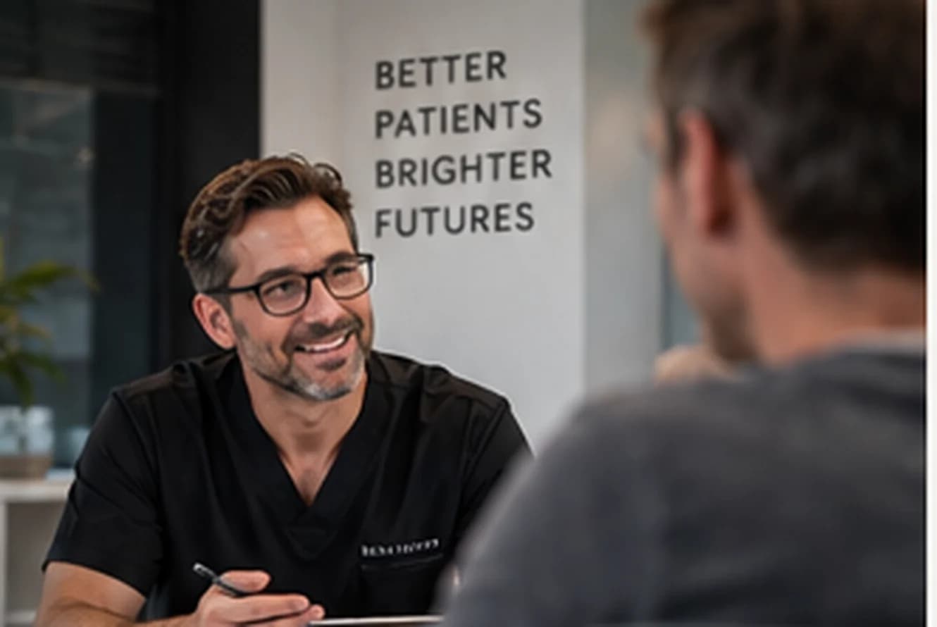 A clinician and a patient in consultation