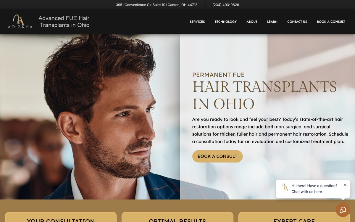 Ohio Hair Solutions homepage